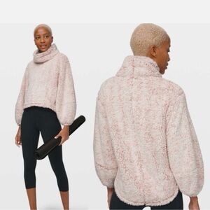 *EUC* Lululemon Athletica Pink Warmth Restore Sherpa Pullover Size XS/S